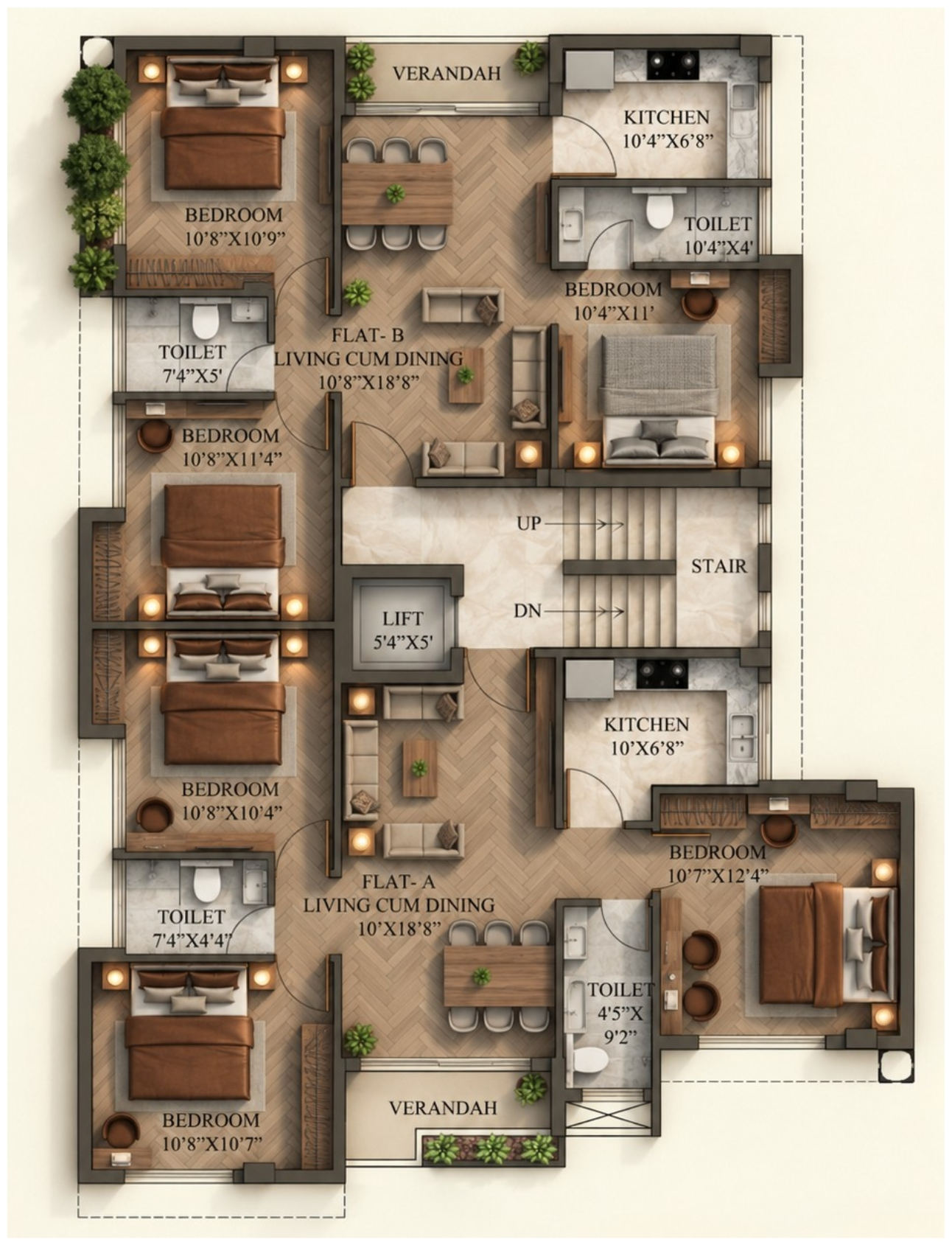 Second and third floor plan