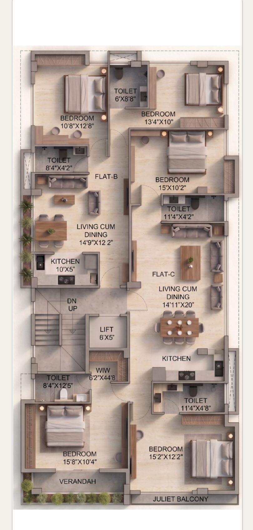 Type B and C floor plan